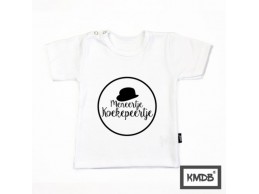 KMDB t-shirt wit zwart Meneertje Koekepeertje maat 56