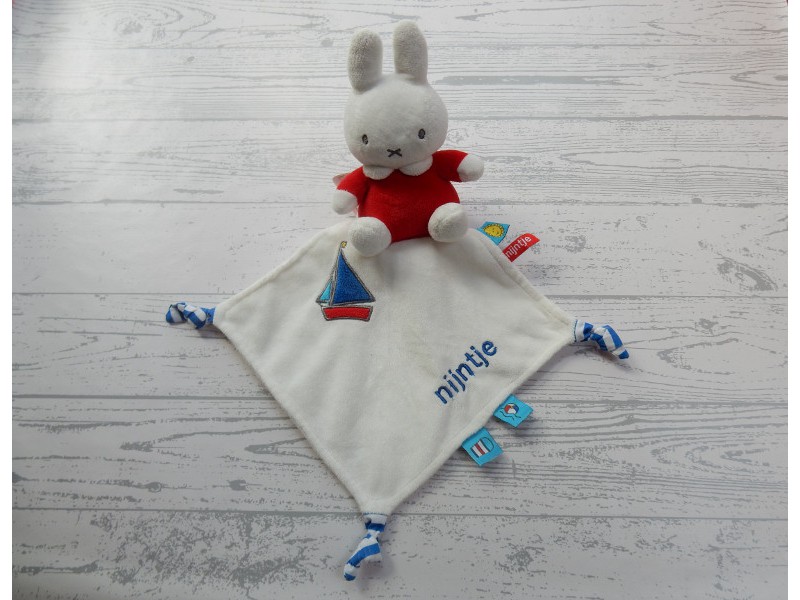 Nijntje knuffeldoek velours wit rood blauw Sailor