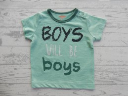 uniek bende Geniet Hema baby t-shirt lichtgroen groen Boys will be Boys maat 62