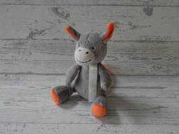 Rekwisieten Verbieden op gang brengen Happy Horse knuffel velours grijs oranje donkey ezel