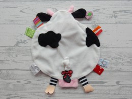 Label Label knuffeldoek labeldoek velours wit zwart labels Friends Koe