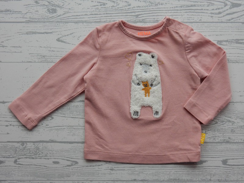 Gelijkwaardig Methode Intrekking Hema baby shirt zalmroze roze ijsbeer beertje maat 56