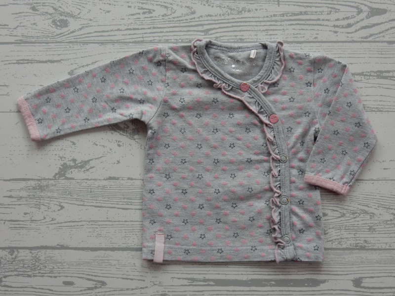 Dirkje longsleeve grijs melange roze ruches sterretjes Stars maat 50