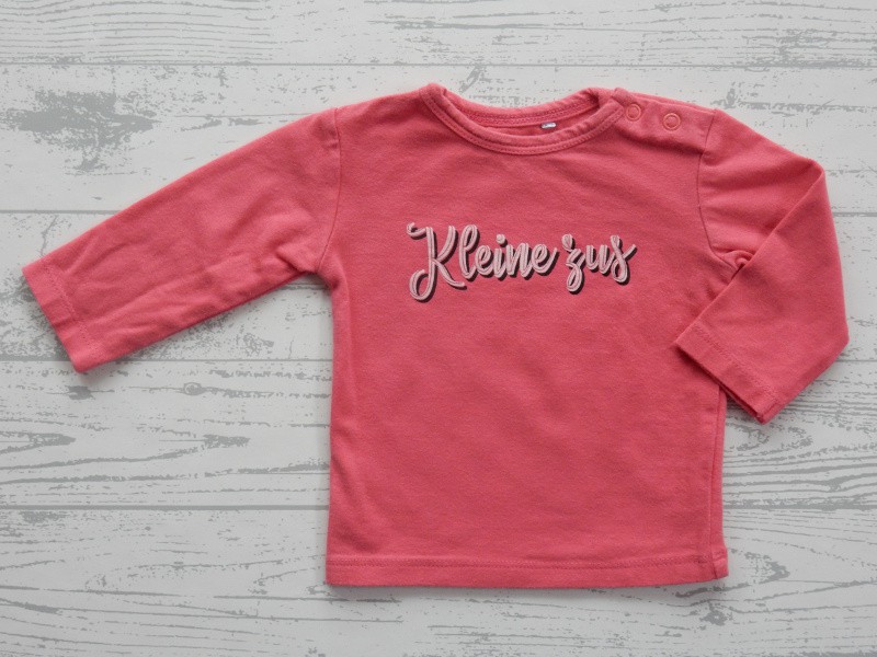 Prenatal longsleeve donker roze Kleine Zus maat 56