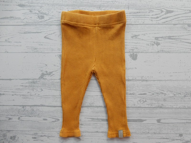 Jollein legging broekje ribstof oker rib ocher maat 62-68