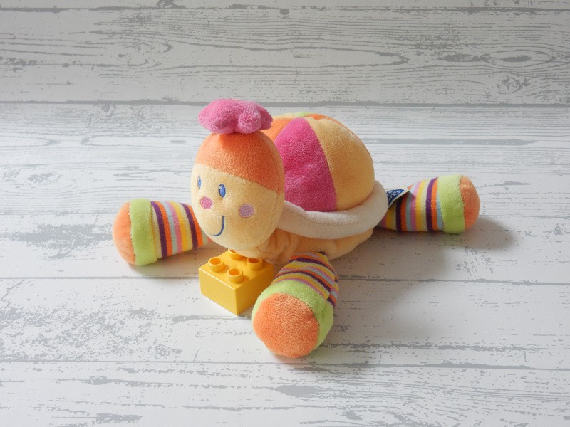 Mots d'Enfants knuffel velours roze oranje groen slak