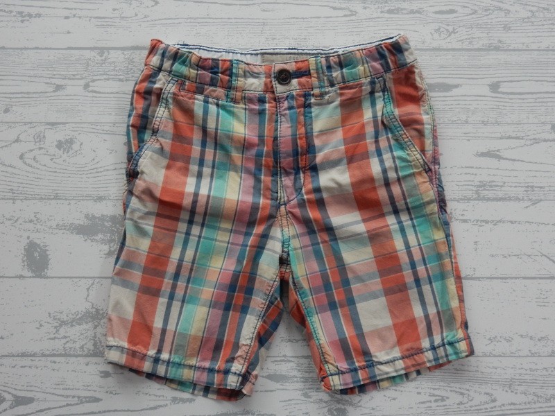 H&M short katoen geruit rood blauw groen geel maat 110