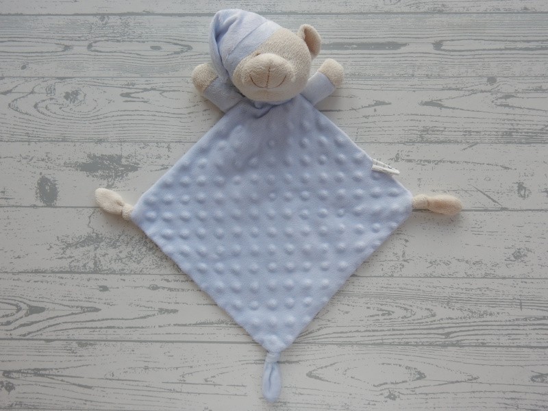 Duffi baby knuffeldoek knuffellap velours lichtblauw Beer