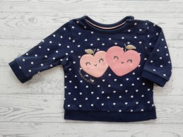 Baby Club baby sweater donkerblauw wit roze hartjes Sweetiepie maat 86