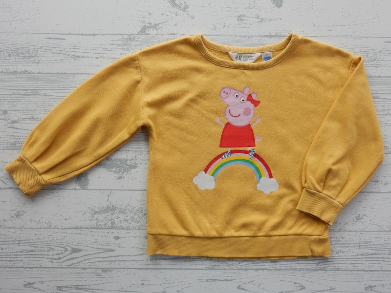 H&M sweater met print geel Peppa Pig maat 110-116