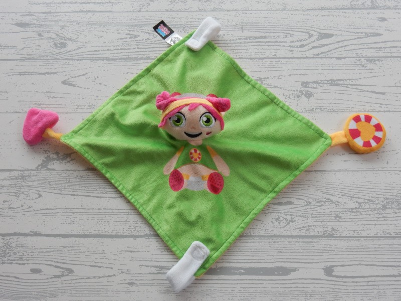 Bink en Bibi knuffeldoek speendoekje velours groen geel Bibi