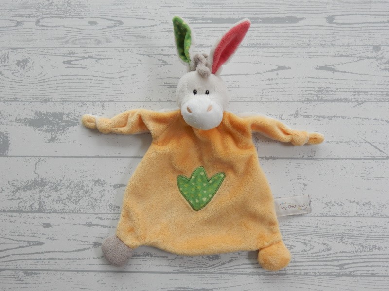 Nici My First Nici knuffeldoek velours geel donkey ezel