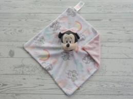 Primark baby knuffeldoek velours wit roze Happy Wish Minnie Mouse