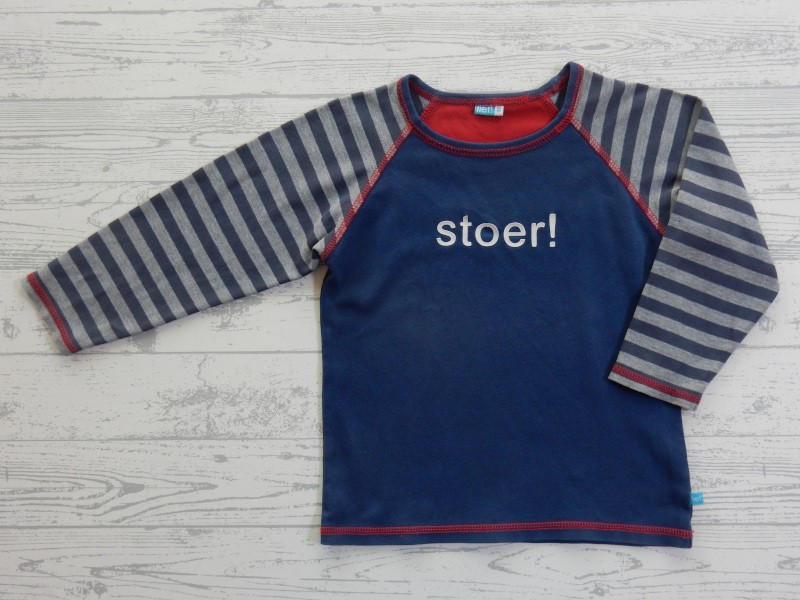 Lief! Lifestyle longsleeve donkerblauw grijs Stoer! maat 98