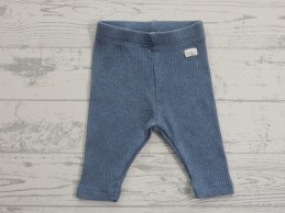 H&M newborn broekje ribstof blauw maat 44