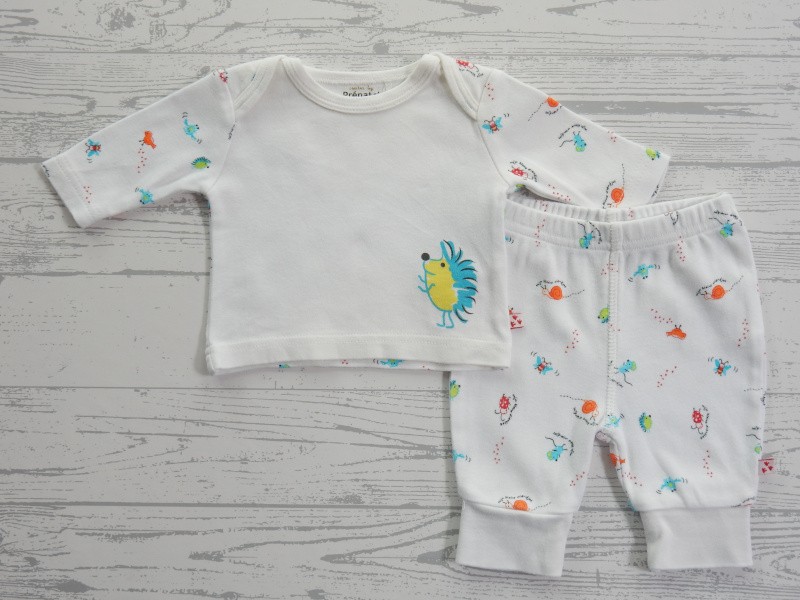 Prenatal newborn set shirtje broekje wit Mijn kleine Vriendjes maat 44