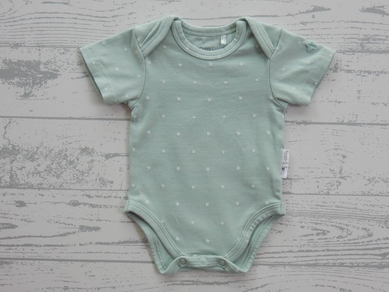 Noppies romper korte mouw grey mint wit sterretjes Sevilla maat 44