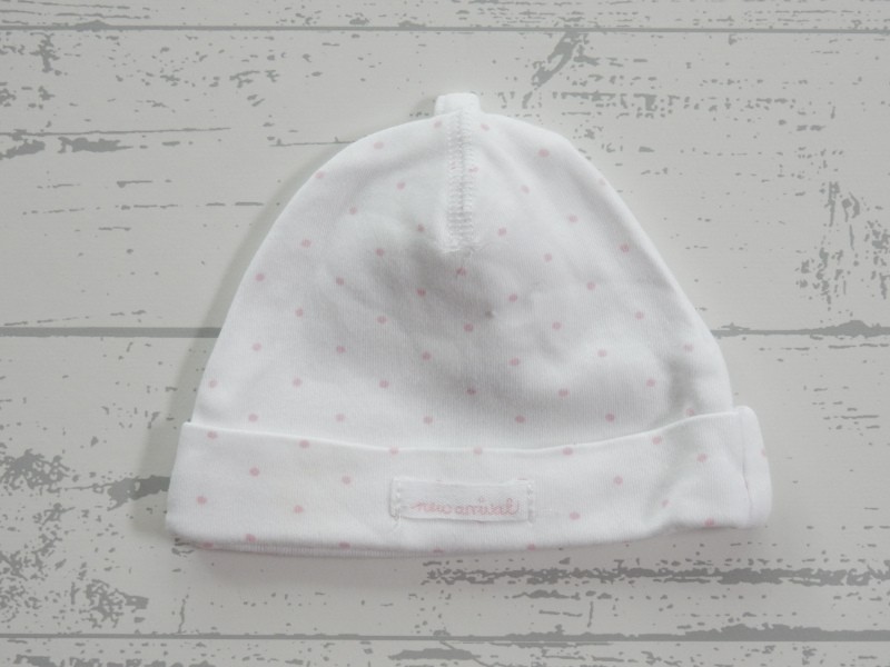 H&M newborn mutsje wit roze stipjes New Arrival maat 50