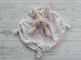 Teddykompaniet knuffeldoek velours tricot roze bloemetjes konijn Fanny