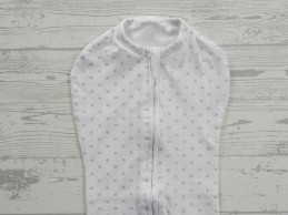 SwaddleMe Pod inbakerdoek tricot wit grijs sterren 0-2 mnd