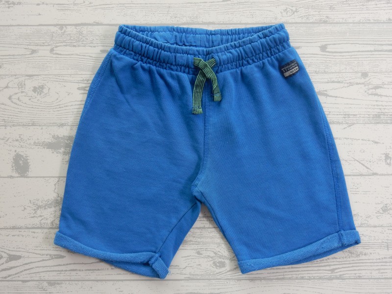 Hema short sweatstof blauw maat 122-128