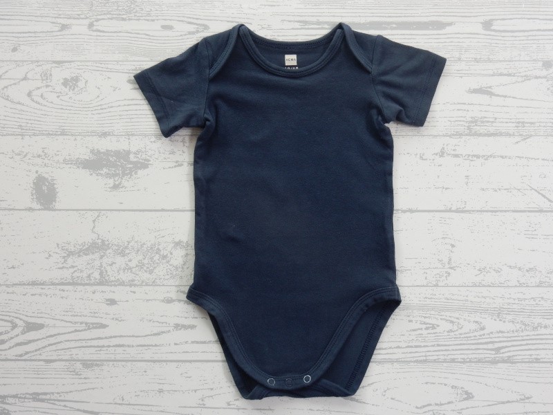 Hema romper korte mouw donkerblauw wit maat 62-68