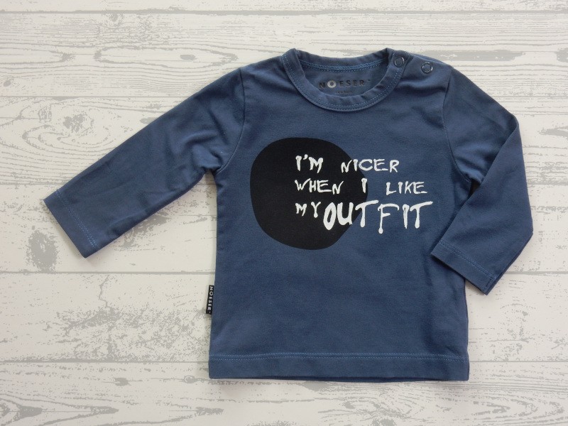 Noesser newborn shirt donkerblauw I like my Outfit maat 56