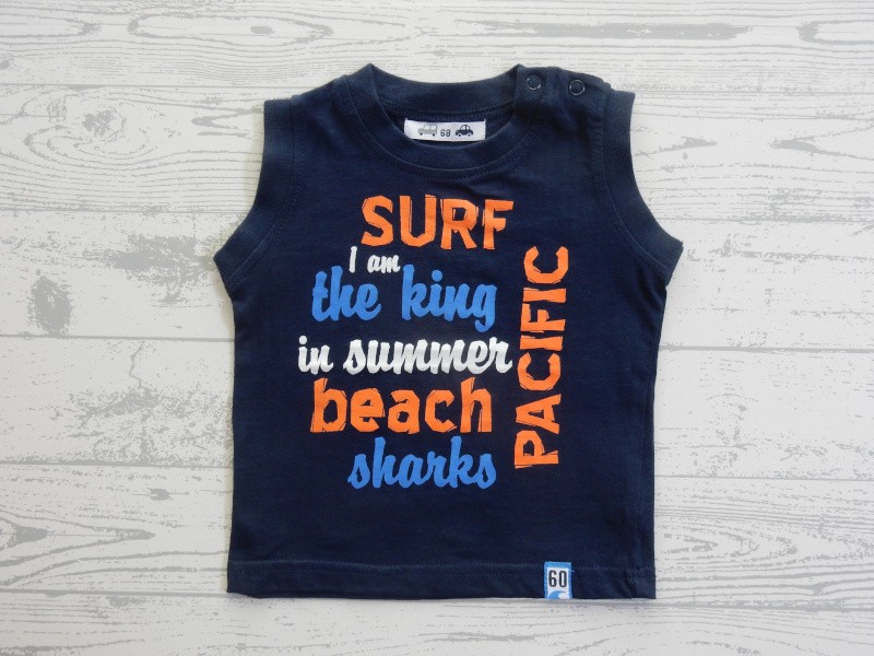 Singlet donkerblauw blauw oranje Surf maat 68