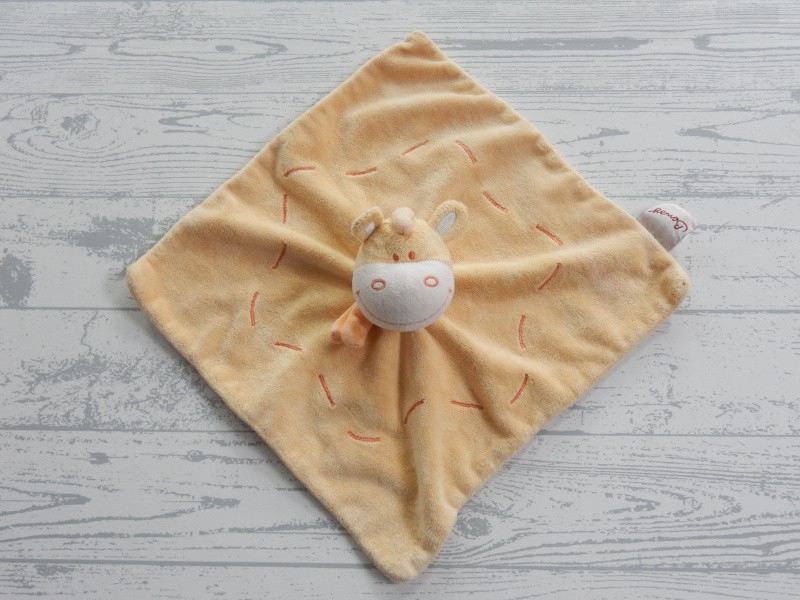 Bengy Amtoys knuffeldoek velours geel oranje giraffe 2007