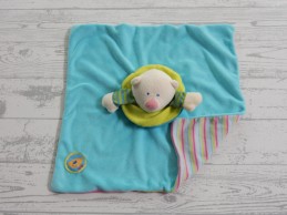 Haba knuffeldoek knuffellap velours blauw groen roze gestreept Beer