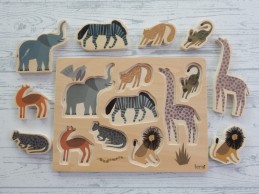 Ferm Living houten puzzel wild life safari 8 stukjes