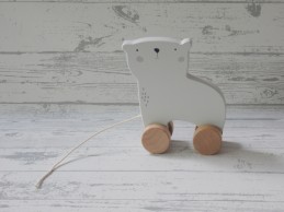 Little Dutch houten trekdier met wielen wit ijsbeer