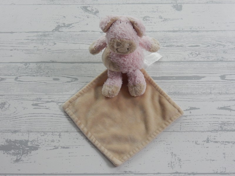 Happy Horse knuffeldoekje velours roze beige Pig Floppy Farm varken