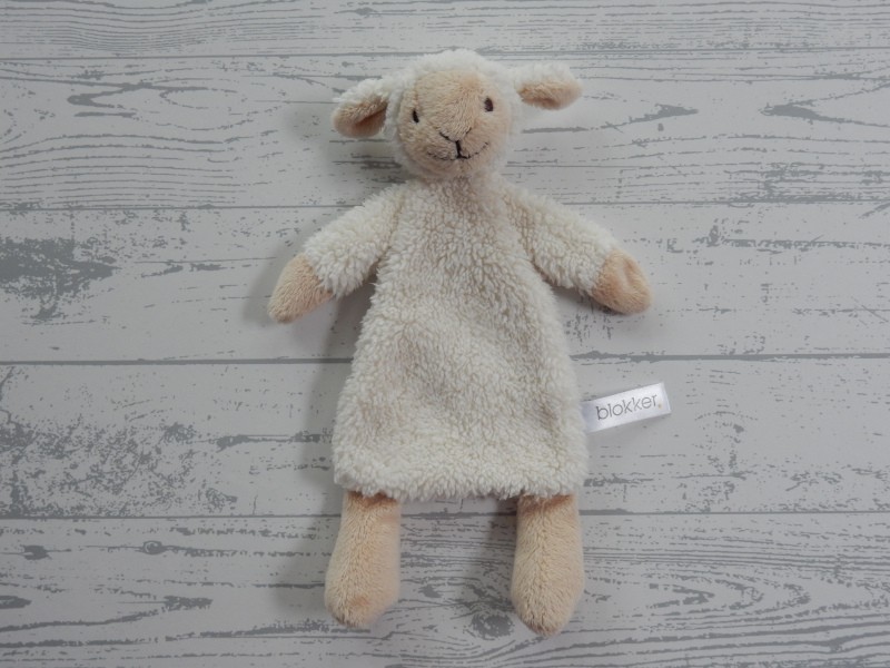 Blokker knuffeldoekje velours ecru beige schaap Willy