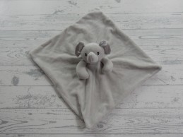 Soft Touch knuffeldoek velours grijs olifant