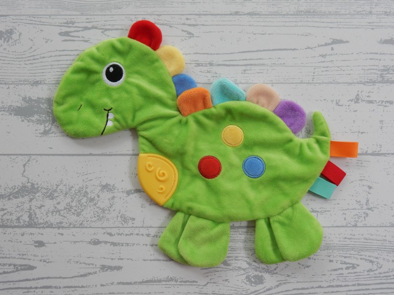 Toi Toys knisperdoekje knuffeldoek velours groen dino