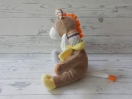 Happy Horse knuffel velours bruin oranje geel gebreid giraffe GoGo