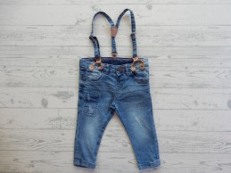 Zara Babygirl jeans met bretels boyfriend roze borduur maat 68