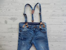 Zara Babygirl jeans met bretels boyfriend roze borduur maat 68