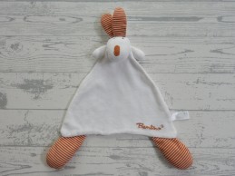 Bambino Basics knuffeldoek velours wit bruin gestreept Knisperkonijn