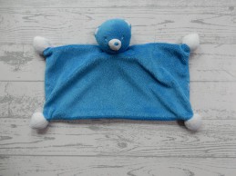 Nestle knuffeldoek knuffellap wit blauw Beer