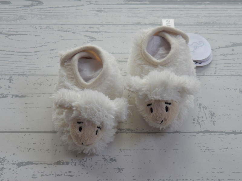 Happy Horse babyslofjes velours ecru beige schaap lammy