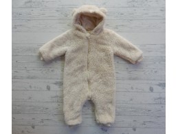 Teddy overall onesie baby licht beige maat 80