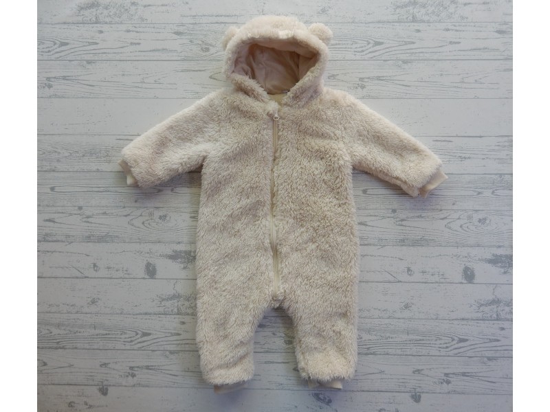 Teddy overall onesie baby licht beige maat 80