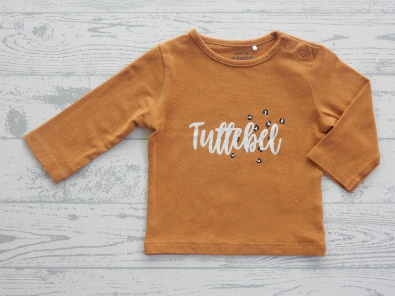 Prenatal baby shirt bruin Tuttebel maat 56