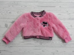 Z8 vest bolero teddy roze zwart gestreept Karlijn maat 80