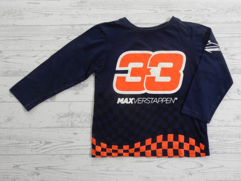 Max Verstappen longsleeve donkerblauw oranje 33 maat 98-104