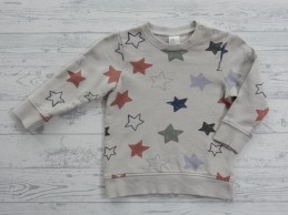 H&M sweater ronde hals zand sterren maat 86