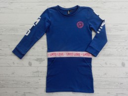 Jurk kinderjurk sweatstof blauw kobalt roze With LMTD Love maat 116