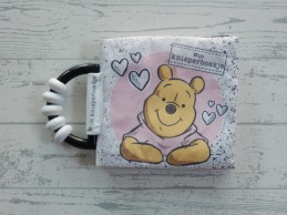 Disney Baby Interstat knisperboekje katoen roze wit grijs Winnie de Poeh